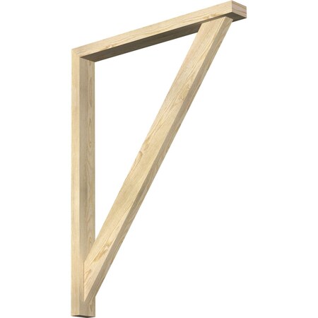 Traditional Block Rough Sawn Bracket W/ Offset Brace, Douglas Fir, 4W X 36D X 48H